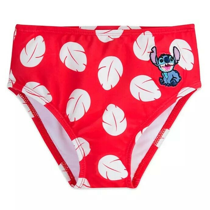 Disney Store Lilo & Stitch Two Piece Girls Swimsuit Headband Red ...